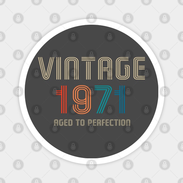 Vintage 1971 Aged to Perfection 50th birthday gift Magnet by Salt88